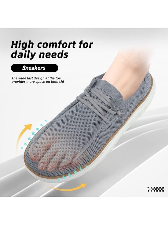 ?Mens Grey Slip-on Casual Mesh Walking Shoes Loafers Comfortable Soft Sole main image 6